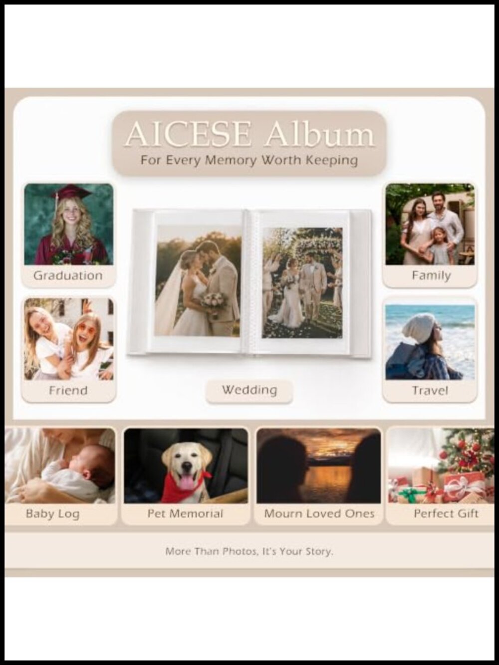 Jesus and Lamb Christian Hardcover Photo Album 4x6 18 Pockets Lay Flat - Picture 2 of 6
